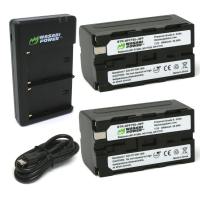 Wasabi Power NP-F750 (2 Pack) 7.2V 4900mAh Battery and Dual USB Charger Kit with Power Indicators for Select Atomos Blackmagic Design Sony L-Series NP-F770 NP-F550 NP-F960 and HDR-AX2000 HDR-FX1 Digital Video Camera | JG Superstore