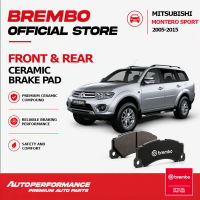 Brembo Ceramic Brake Pads Front and Rear for Mitsubishi Montero Sport 2005-2015 -Low Dust OEM Replacement (P54038N)-(P54026N)