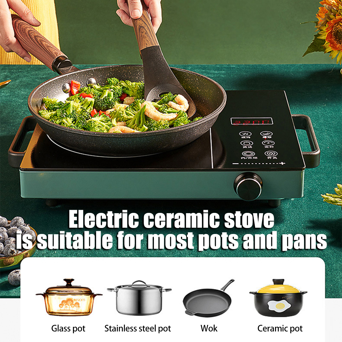 Electric ceramic heaters Convection oven Tea stove Threering control fire quickly heats up the