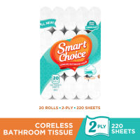 SMART CHOICE CORELESS BATHROOM TISSUE - 2PLY - 20 ROLLS ONE PACK