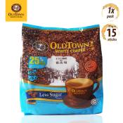 OLDTOWN Less Sugar Instant White Coffee, 15 Sticks