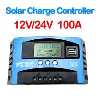 Solar Charge Controller 12V 24V PWM 30A with Adjustable LCD Display Dual USB Port Timer Setting Auto Parameter