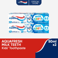 Aquafresh Milk Teeth Kids Toothpaste 0-2 Years Old 50ml Twin Pack