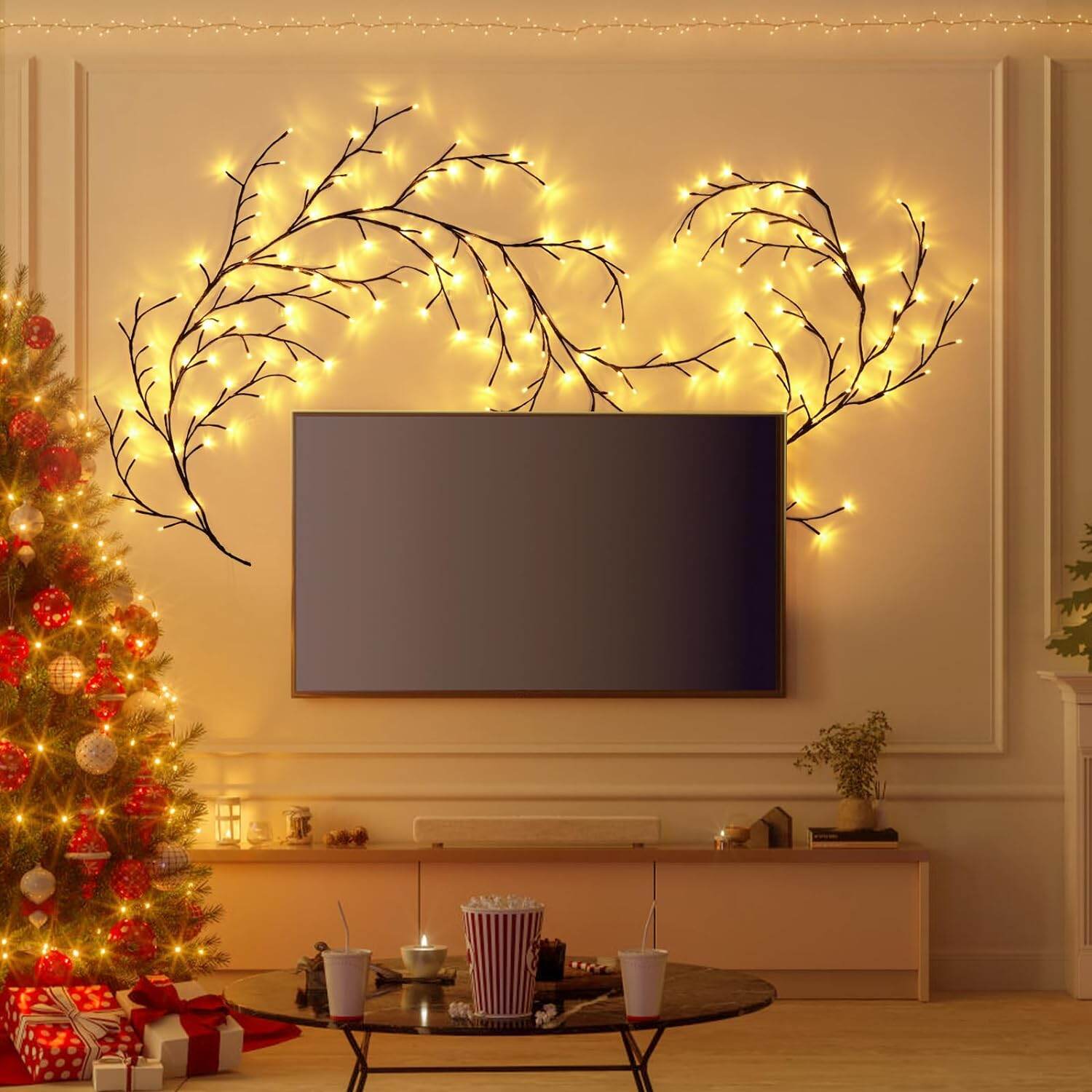 1pc Willow Vine Light With Butterfly Tree Branch Light 8 Modes 30led USB Operated Fairy Light For Home Party Holiday Decoration