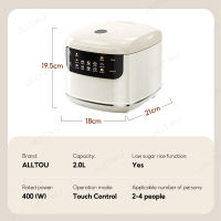 ALLTOU Rice Cooker Touch Control 10 Modes Options Electric Cooker 2L Large Capacity 24H Smart Reservation Non-Stick
