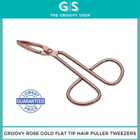 Groovy Rose Gold Flat Tip Hair Puller Tweezers
