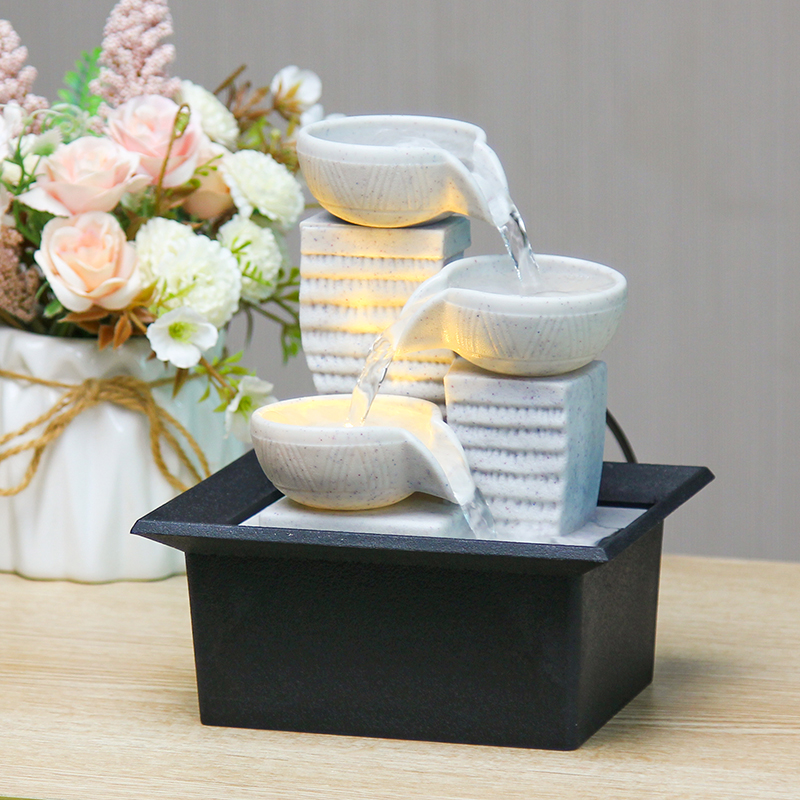 Tabletop Fountain Ornaments humidifier Home Gardening Decoration Rockery Water Fountain Crafts Gifts Desktop Decoration Creative Decorations Christmas gifts