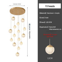 Creative DIY Crystal Ball Chandelier Light - 3 Color Changing LEDs Customizable Acrylic Shades (6/9/12/15 LEDs Black/Gold)