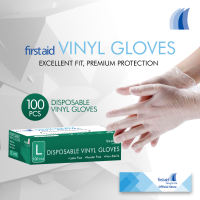 First Aid Vinyl Examination Disposable Vinyl Gloves 100pcs (Clear White)