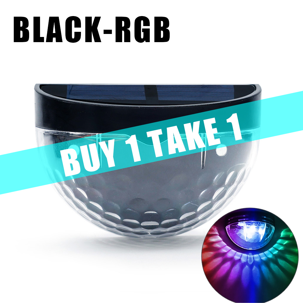 Colorful solar waterproof LED semi-circular wall light with solar panel for step atmosphere lighting