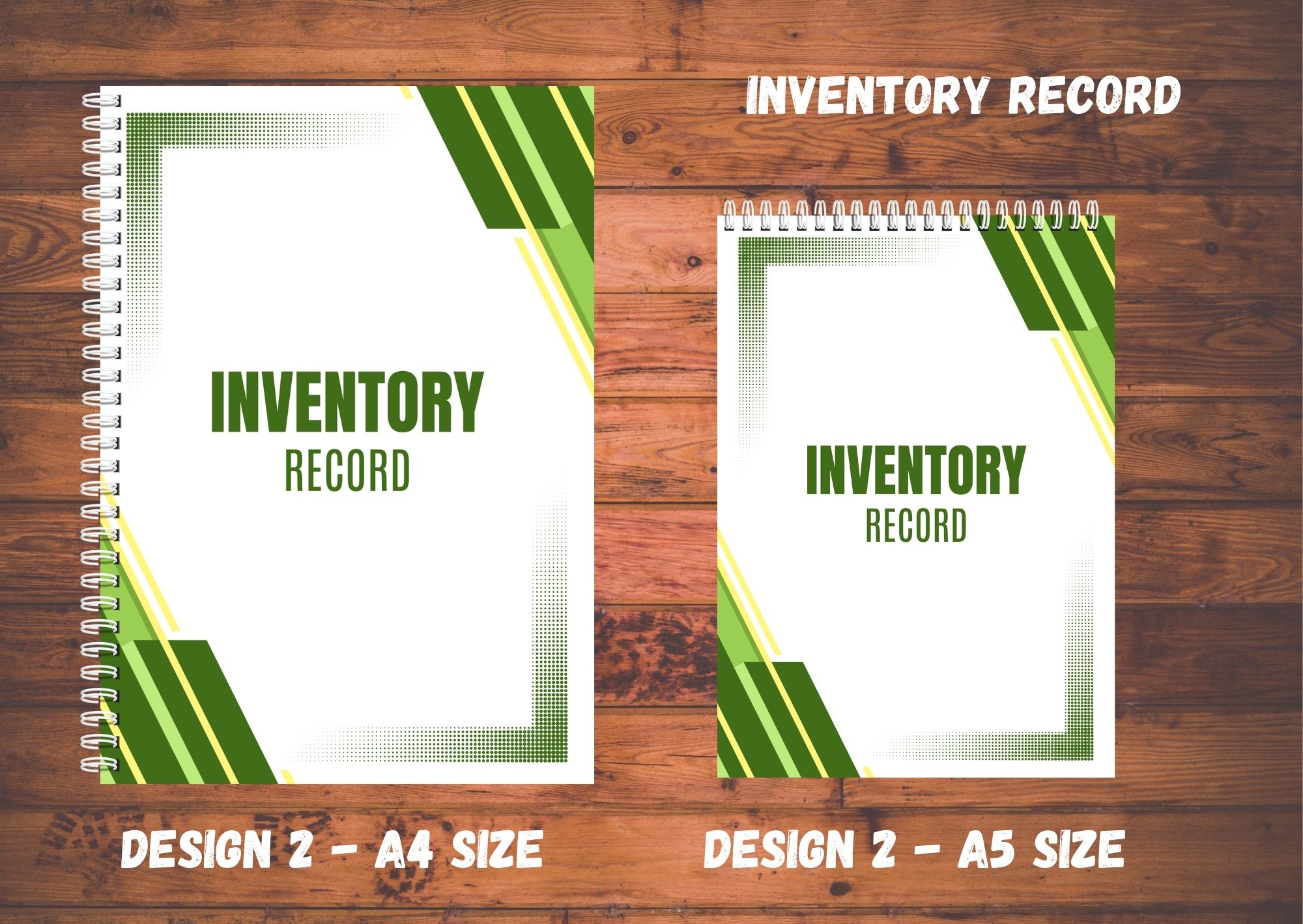 INVENTORY RECORD • Laminated Cover • A5 / A4 size • 80gsm • 70 leaves • 140 pages • OPTION TO CUSTOMIZE