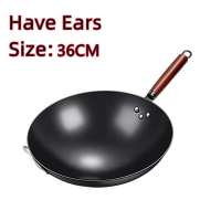Feelyo High Quality Stainless Steel Wok Carbon Steel Frying Pan For Gas Stove Wok Pan Non Stick