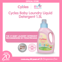 Cycles Baby Laundry Liquid Detergent - Hypoallergenic Free & Clear of SLS and SLEs. Best and safe for Newborns Infants and Toddlers - Recommended by Pediatricians! 38 light loads - 1.5L Bottle