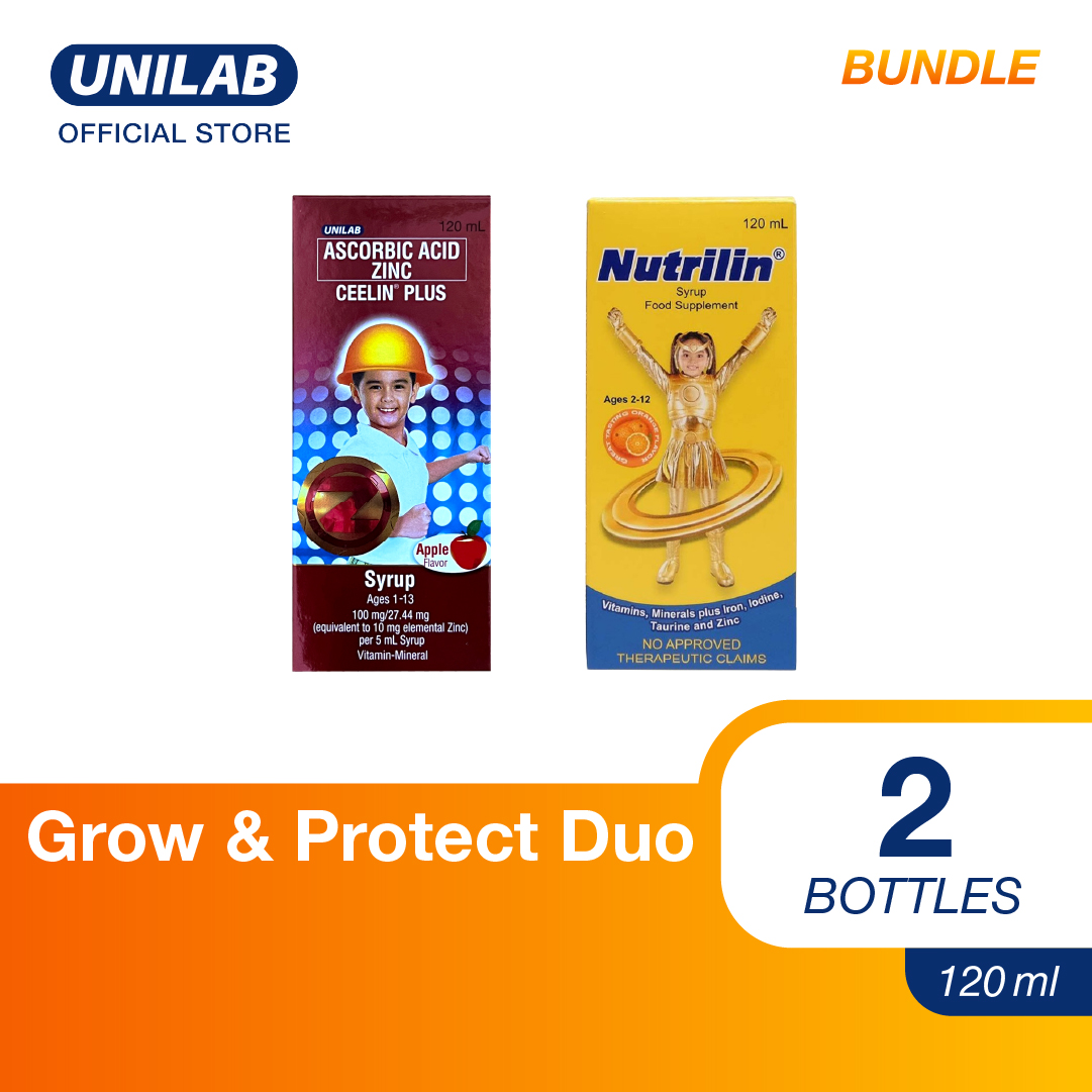 Ceelin Plus 120ml Syrup (Boost Immunity & Gives Double Protection From Sickness) + Nutrilin Syrup 120mL Multivitamin For Children For Overall Health