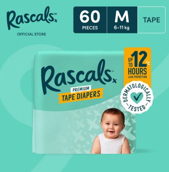 Rascals Tape MEDIUM (6-11 kg) - Jumbo (60 pcs) or Convenience (60 pcs)