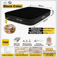 Upgraded Inflatable Air Bed with Built-in Electric Pump for Fast Inflation Double Queen Size Camping
