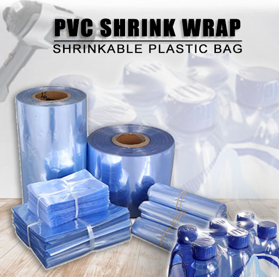 (10meters) Shrinkable Transparent PVC plastic heat shrink wrap Clear Plastic Wrap