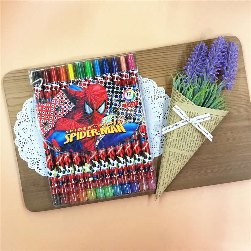 Sanrio kuromi 12 Colors Twistable Rolling Crayon Non-Toxic Safe Drawing Supplies Creative Gift for Kids