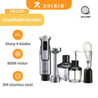 ZOLELE HB1200 4-in-1 Multifunctional Manual Mixer Immersion Blender 800W Handheld Cooking Stick