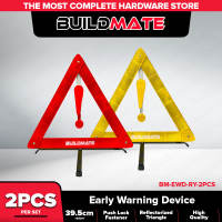 BUILDMATE / SHIMARU / PROMAN 2PCS/SET Reflective Triangle EWD Early Warning Device Red & Yellow Hazard Triangle Signage