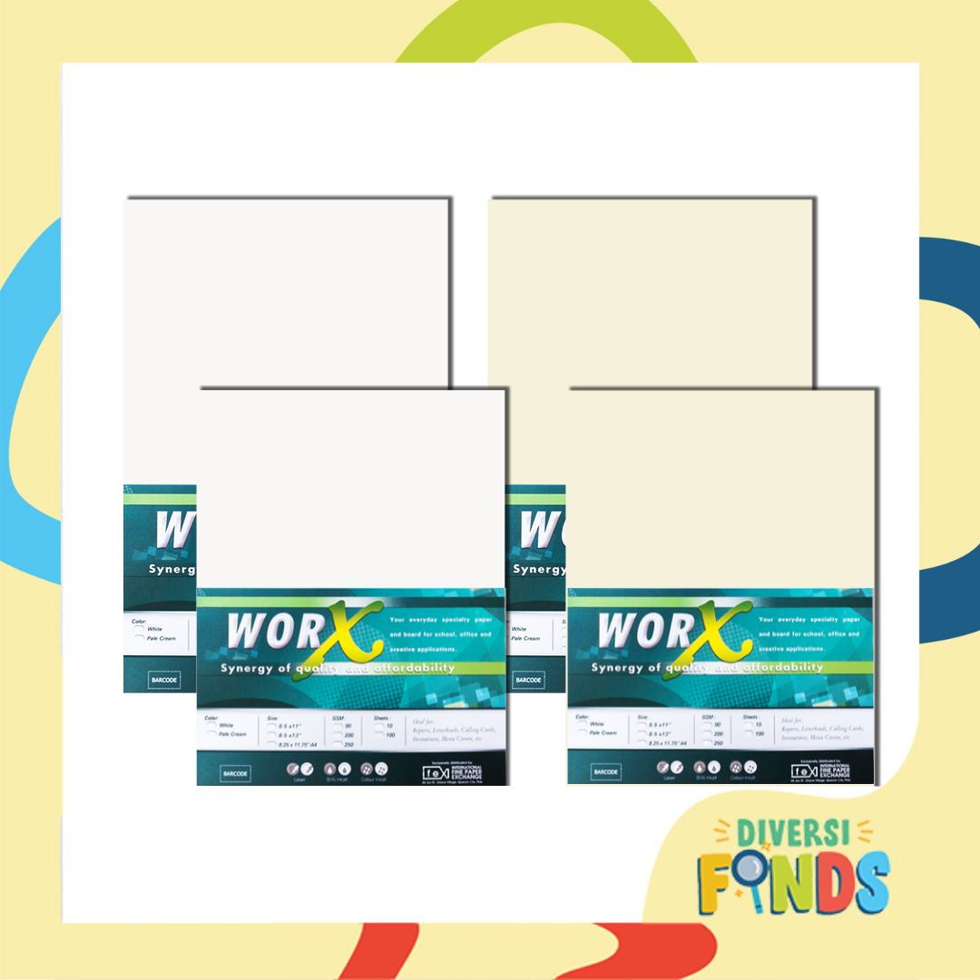 100pcs Worx Specialty/Board Paper 90/180/200gsm White Short/Long/A4