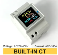 6IN1 din rail AC monitor 110V 220V Voltage Current Power Factor Active KWH Electric energy Frequency 【Local shipment】