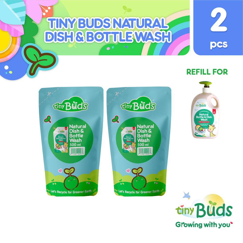 Tiny Buds Natural Baby Bottle & Dish Wash 500ml Set of 2
