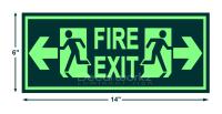 Fire Exit Sign Dual Arrow Glow in the Dark Cut Out Luminous Sticker in Sintra