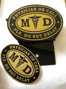 Physician ON Call MD Emblems free Vinyl Sticker / Black & Gold , by DDOnlineshop Professional Car License Plate Emblems