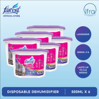 Farcent Disposable Dehumidifier - Lavender Set of 6 (500ml each)