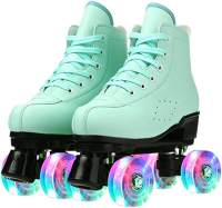 Adult roller skates double row cowhide fabric roller skates PU wheel suitable for male and female beginner roller skates