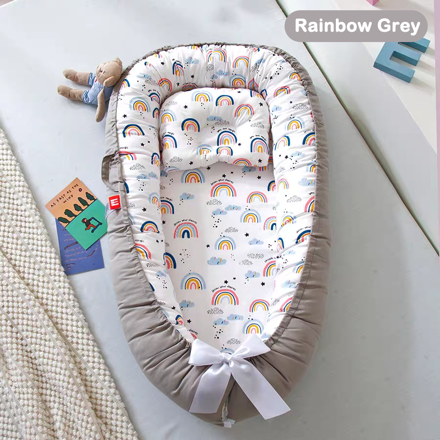 Playpark 4 in1 Baby Crib Mosquito Net Newborn Folding Soft Cushion Bed with Pillow Big Folding Anti-insects Tent