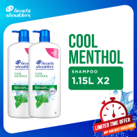 Head & Shoulders Shampoo Anti Dandruff Cool Menthol Hair Care 1.15L Duo