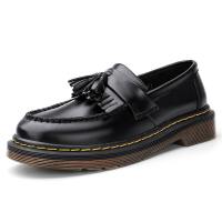 Falimottype)Size 41-45 Mens Black Business Formal Shoes Retro School Student Leather Shoes Casual Loafers