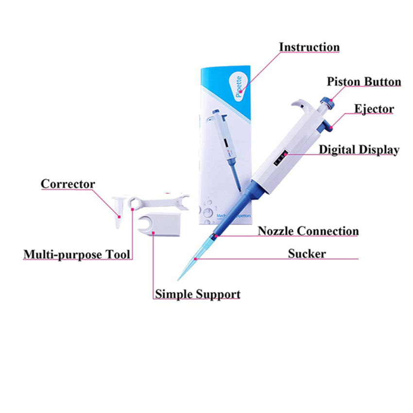 【10100μl】Pipettor Single Channel Adjustable Mechanical Pipette