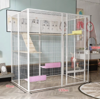 Cat Cage Heavy Duty Sturdy 4 Layer Stackable Large Size Cat Villa Condo Cat House with Big Platform for Large Cats [COD]