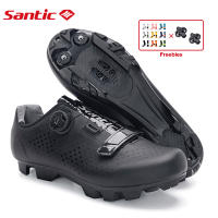 Santic Men Cycling Shoes MTB Shoes Cleats Shoes Compatible SPD Outdoor Anti-skid Mountain Bike Shoes MN1128