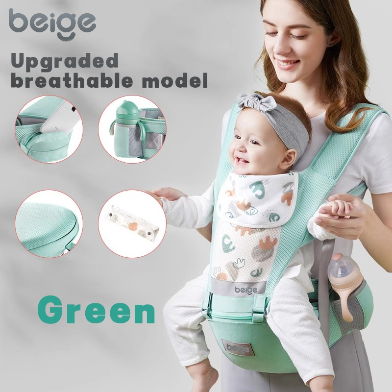 Beige Baby Carrier With Hip Seat Multifunction Carrier For Baby Detachable Hip Seat Newborn Carrier Backpack Hip Seat Carrier