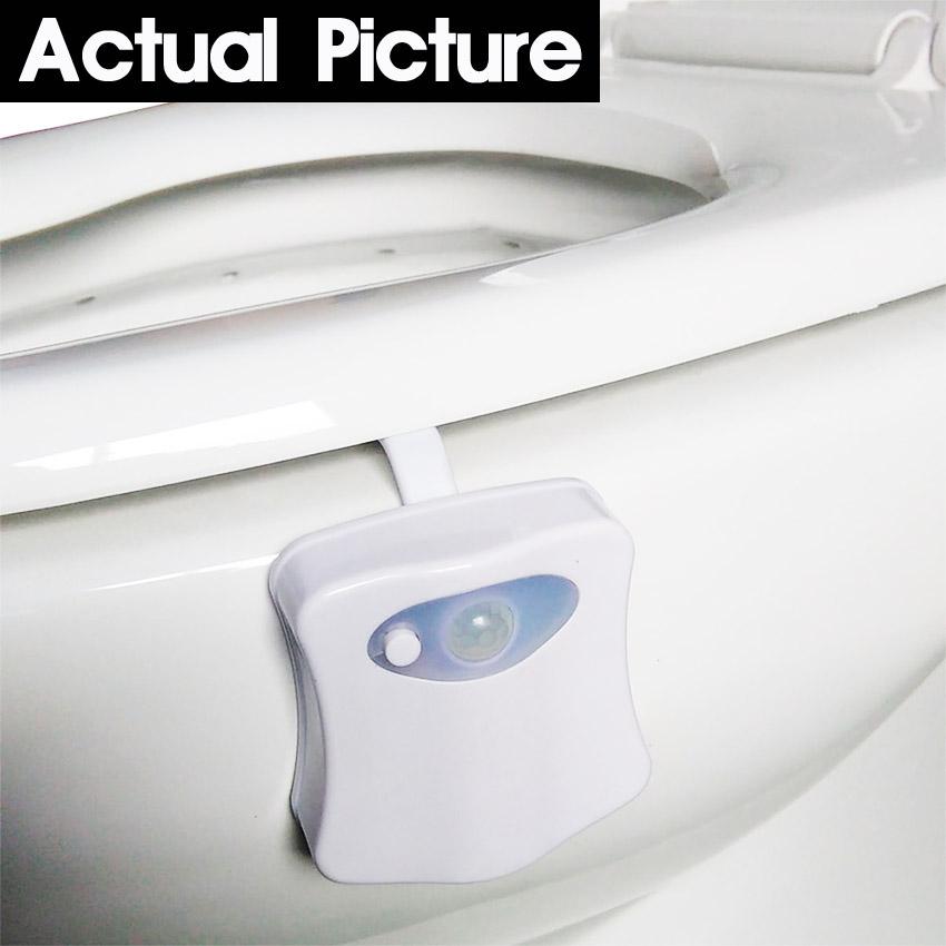 16 Colors LED Toilet Seat Night Light Motion Sensor WC Light Real
