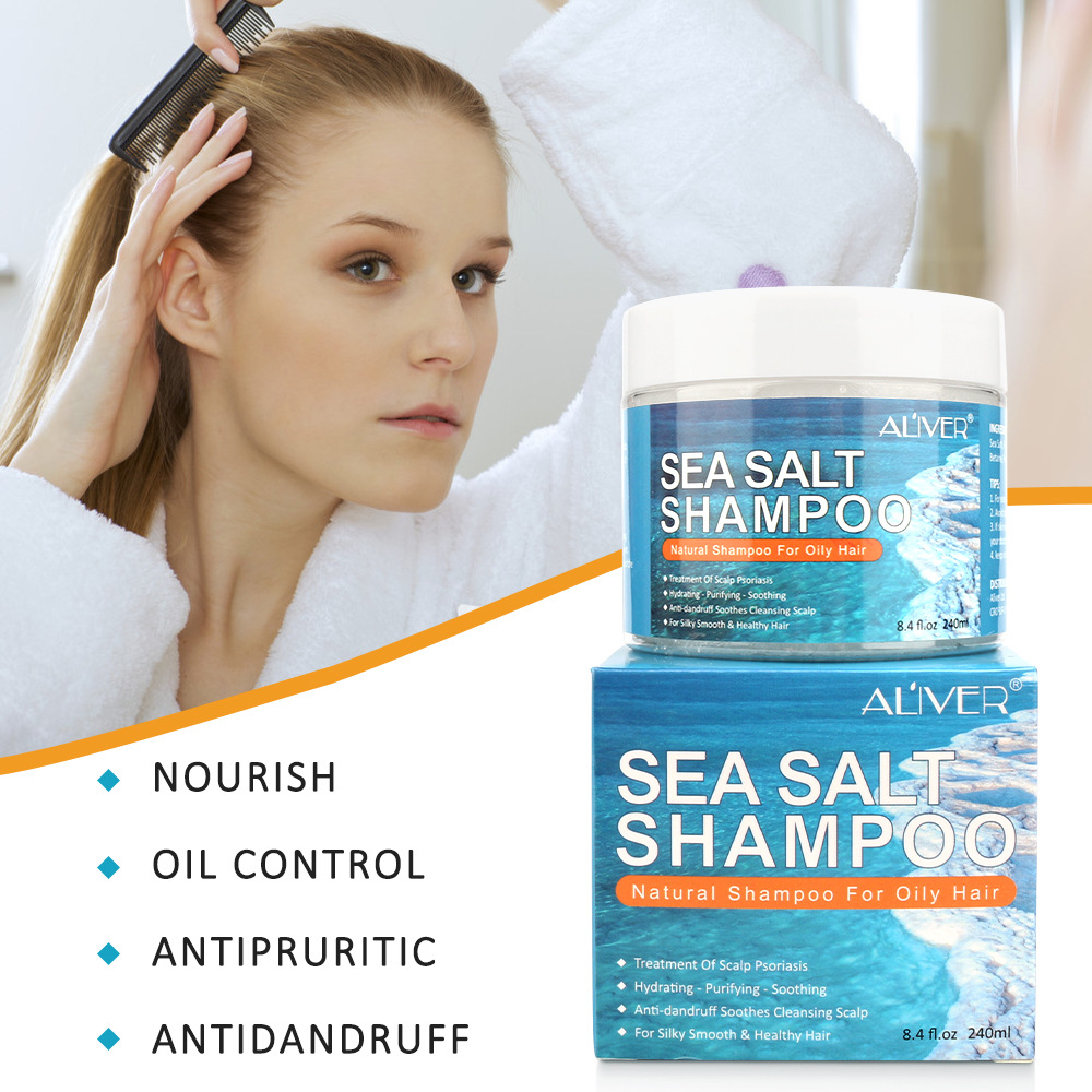 Aliver Sea Salt Shampoo 200g Deeply Clean The Scalp Reduce Dandruff