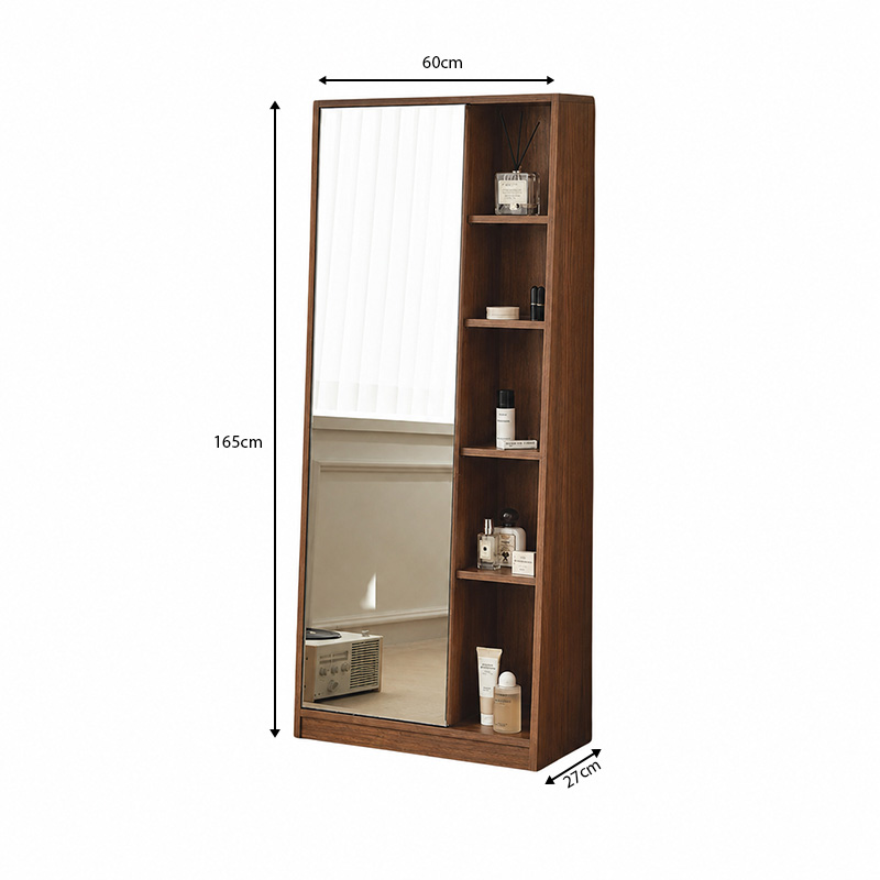 Full-length Mirror Floor-standing Hidden Multi-layer Storage Cabinet Modern Storage Mirror Dressing Mirror for Home Bedroom
