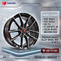 2pcs ERMETIQ 18 Inch Mags A18002 | Black Machine Face Alloy Wheels | Premium Car Rims | For Honda Toyota Mazda & Nissan SUV/Sedan