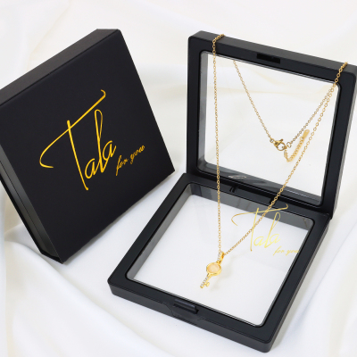 Tala Key Tala for you 18K Gold Cat's Eye Key Necklace For Unisex With Free Box ...