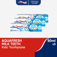Aquafresh Milk Teeth Kids Toothpaste (0-2 Years Old) 50ml x3 for Gentle Care for Milk Teeth
