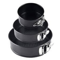 Set of 3 Nonstick Springform Cake Mold Cake Pan Cheesecake Pan Leakproof Cake Pan Bakeware Loose Base Cake Baking Tin Interlocking Bakeware CM Round and Square 18cm-20cm-22cm