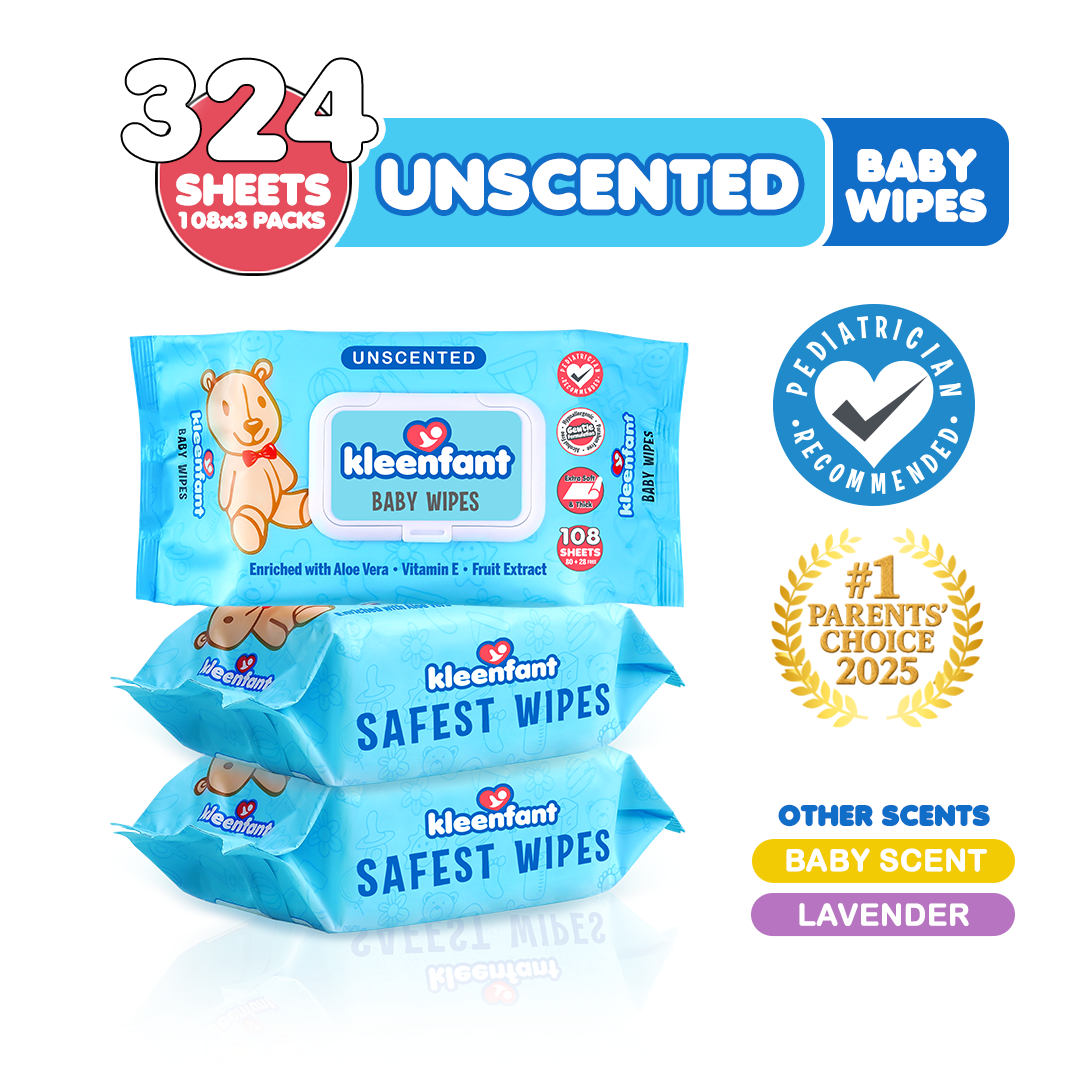 Kleenfant Baby Wipes Unscented 108 Sheets Pack of 3 Newborn Baby Essentials Wet Wipes Sale