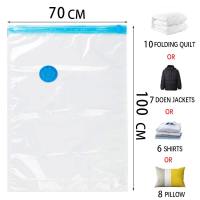 Keycool 5PCS Vacuum Storage Bags for Clothes & Bedding Reusable Airtight Space Saver Compression Bags 4 Size Options