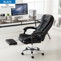 LUVHOME Leather Office Chairs Computer Chair Ergonomic Massage Chair Swivel Chair Gaming Chair Heavy Duty Boss Chair With Footrest