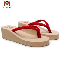 korean style wedge flip flops for ladies
