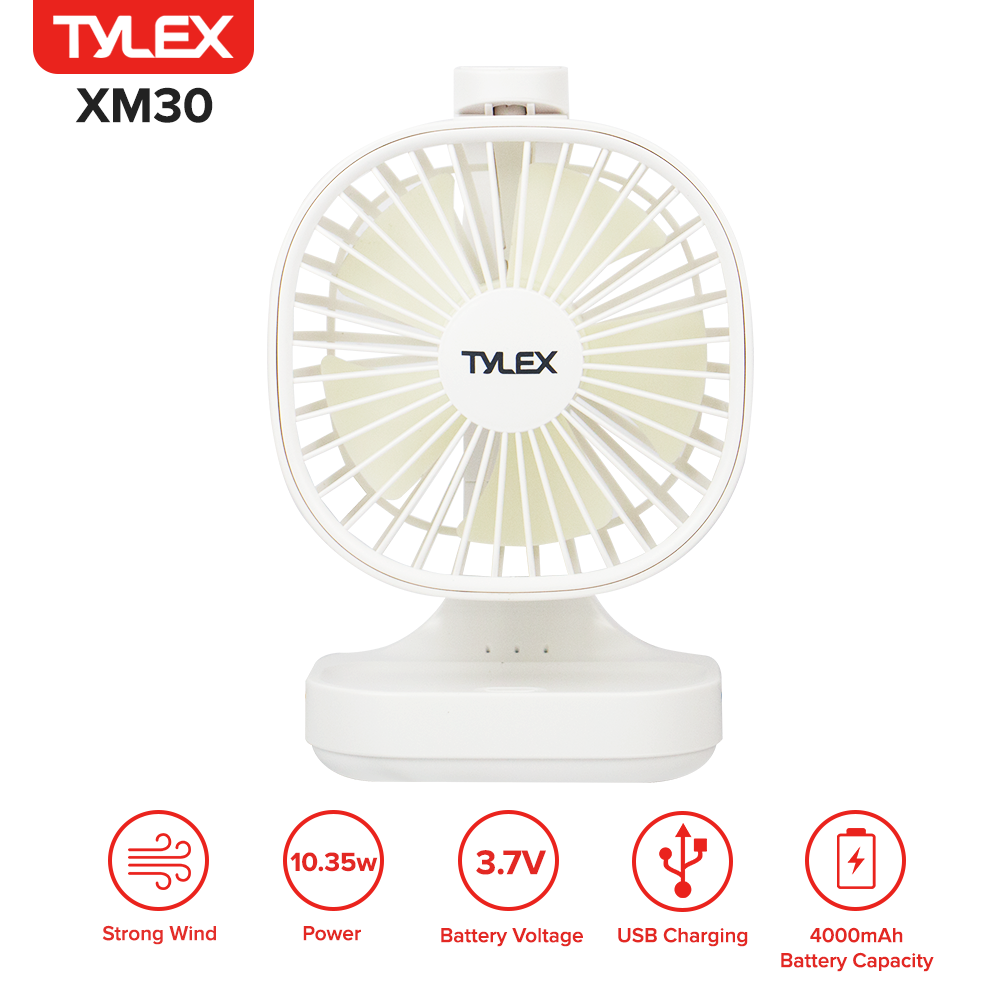 TYLEX XM30 Portable Desktop Mini Fan with 3 Gear Speed Adjustment Low